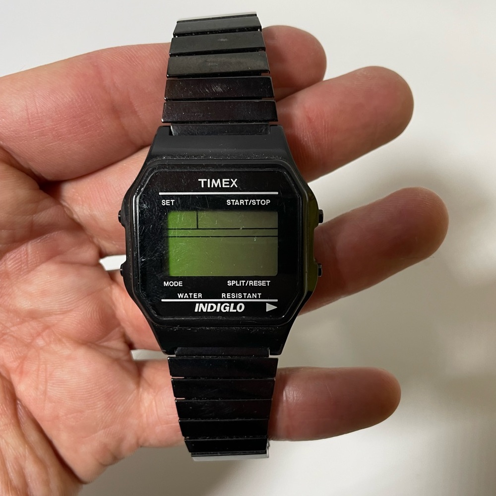 Timex black retro watch digital
